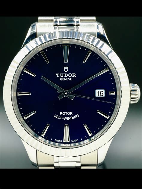 tudor style blue dial|tudor watch blue face.